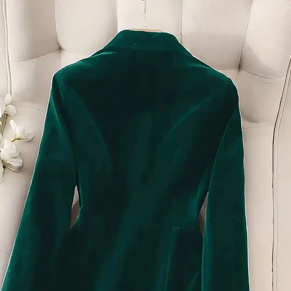 Velvet Double-Breasted Blazer Dress | New Mini Cotton Bodycon Dress - Picture 8 of 10